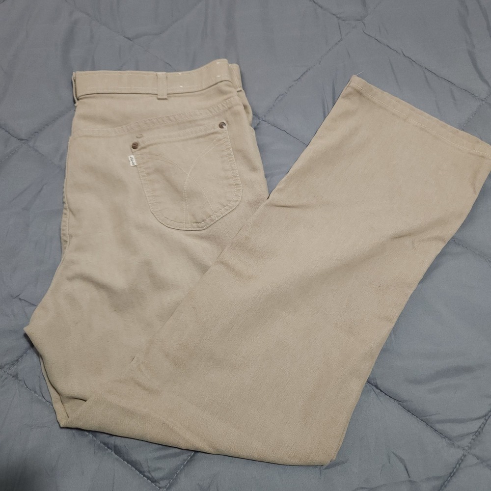 Vintage Levi's Action Jeans Men's 36x29 High Rise Khaki Straight Scotch
